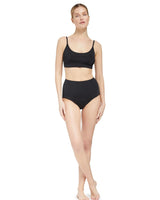 Classic High Waist Bottom In Black Texture