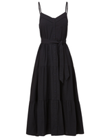 Addyson Dress In Black Cotton Slub
