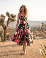 Addyson Dress In Carta Colorblock