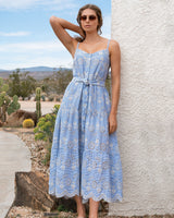 Addyson Dress In Sky/Natural Eyelet