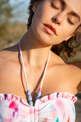 Alexis Top In Hazy Ikat Ivory