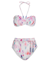 Alexis Top + Belted Hi Leg Hi Waist Bottom In Hazy Ikat Ivory