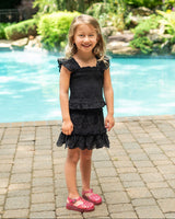 Girls Kayla Skirt Set In Black Eyelet