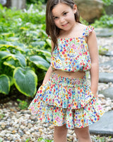 Girls Bryn Skirt Set In Wildflower Patch
