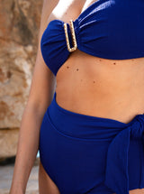 Side Tie High Waist Bottom Iris Texture
