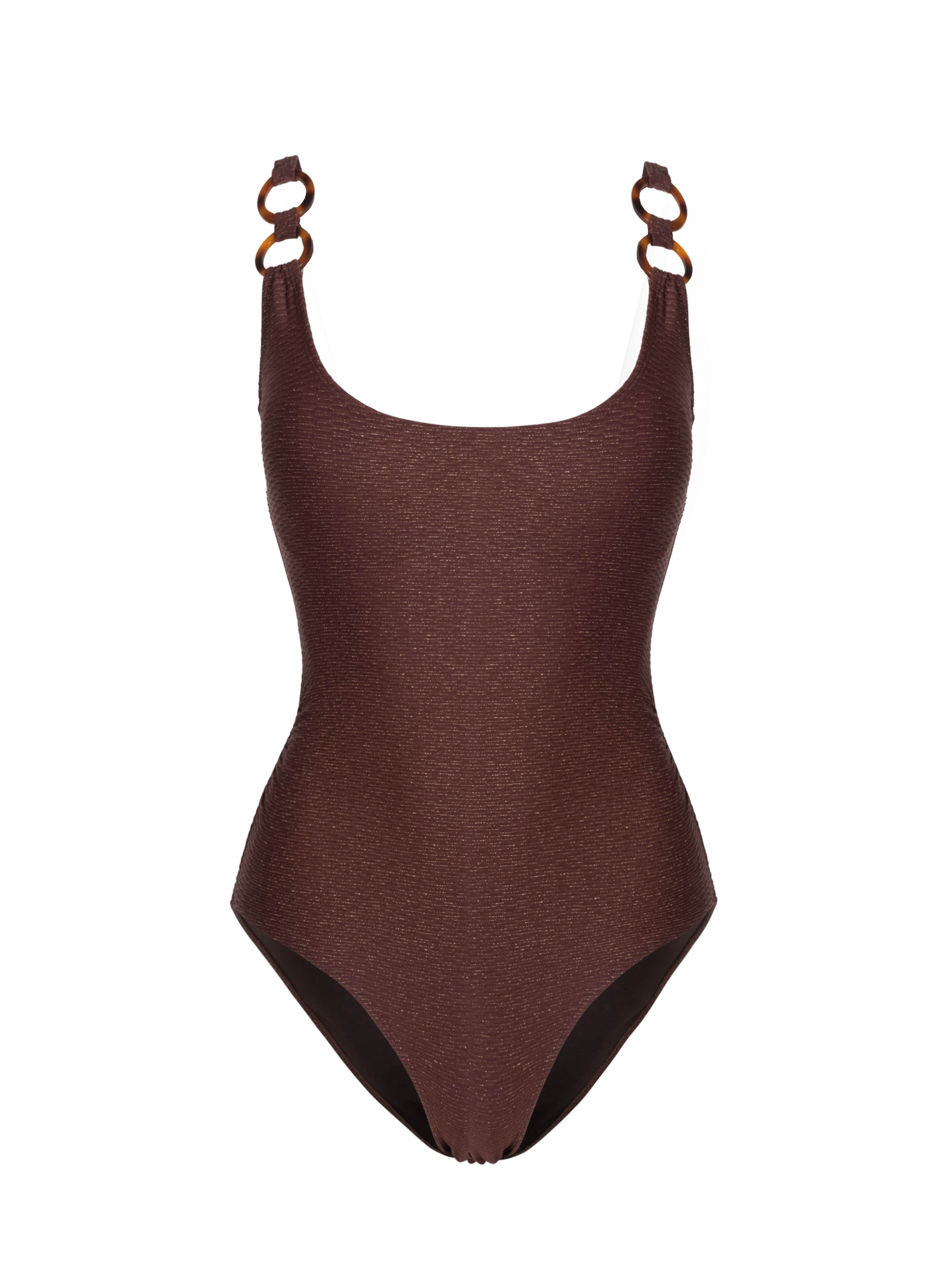 Chloe Tank One Piece In Cacao/Gold Metallic | CHANGE OF SCENERY