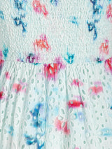 Kristen Dress In Cielo Print Eyelet