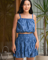 Dani Top In Steel Blue San Andrés Eyelet