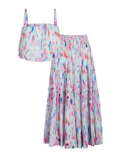 Dani Top + Charlie Skirt Set In Hazy Ikat Seafoam