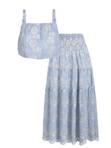 Dani Top + Charlie Skirt Set In Sky/Natural Eyelet