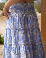 Charlie Skirt In Sky/Natural Eyelet