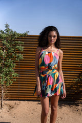 Dani Top + Izzy Skirt Set in Carta Colorblock
