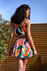 Dani Top + Izzy Skirt Set in Carta Colorblock