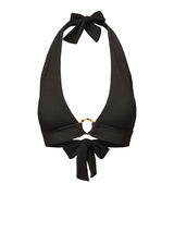 Erin Top In Black Texture with Tort Ring