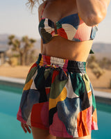 Gina Top In Carta Colorblock Texture