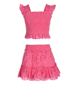 Girls Kayla Skirt Set In Hibiscus Eyelet