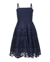 Girls Lila Dress In Navy Calypso Eyelet