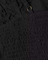 Close-up of textured black fabric with a pattern