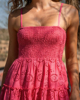 Hannah Dress In Hibiscus Eyelet