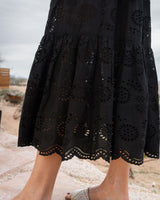 Jillian Dress In Black San Andrés Eyelet