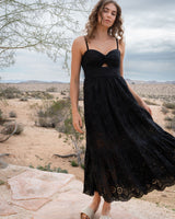 Jillian Dress In Black San Andrés Eyelet