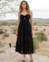 Jillian Dress In Black San Andrés Eyelet