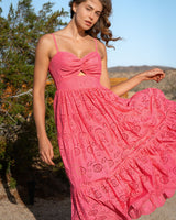 Jillian Dress In Hibiscus San Andrés Eyelet