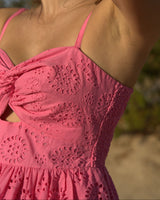 Jillian Dress In Hibiscus San Andrés Eyelet