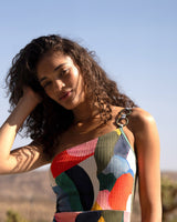 Kara One Piece In Carta Colorblock Texture