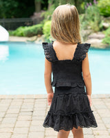 Girls Kayla Skirt Set In Black Eyelet