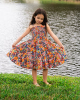 Girls Lila Dress In Painted Petals
