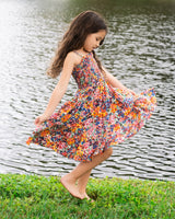 Girls Lila Dress In Painted Petals