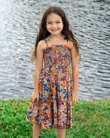 Girls Lila Dress In Painted Petals