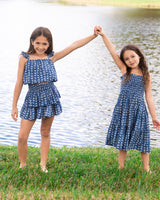 Girls Lila Dress In Denim Tides