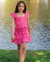 Girls Kayla Skirt Set In Hibiscus Eyelet