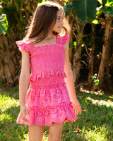 Girls Kayla Skirt Set In Hibiscus Eyelet
