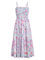 Kristen Dress In Hazy Ikat Seafoam