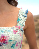 Kristen Dress In Cielo Print Eyelet