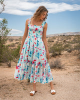 Kristen Dress In Cielo Print Eyelet