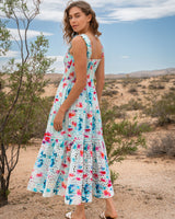 Kristen Dress In Cielo Print Eyelet