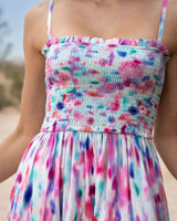 Kristen Dress In Hazy Ikat Seafoam