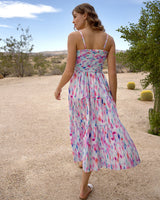 Kristen Dress In Hazy Ikat Seafoam