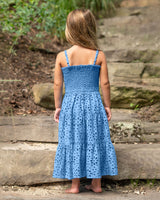 Girls Lila Dress In Bluebell Eyelet