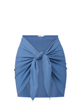 Liv Sarong in Steel Blue Metallic Pique