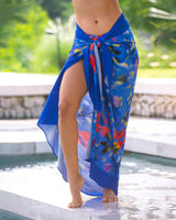 Women wearing long colorful skirt
