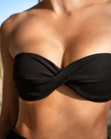 Loryn Swim Top Black Texture