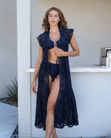 Lauren Coverup Dress Seaside Eyelet Navy