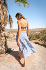 Dani Top + Charlie Skirt Set In Sky/Natural Eyelet