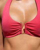 Shana Top + Belted Hi Waist Hi Leg Bottom In Hibiscus Metallic