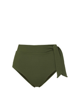 Side Tie High Waist Bottom Olive Texture